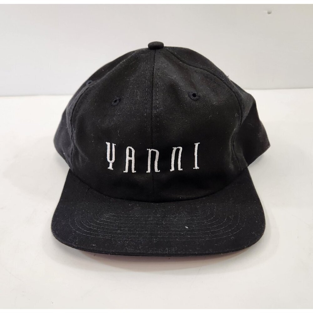 Yanni World Tour Embroidered Black Adjustable Hat Cap Vtg 90s